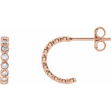 1/3 ct tw Round Lab Grown Diamond Bezel Hoop Earrings in 14K Whit...