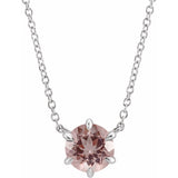 Solitaire Lab Grown Diamond Necklace in 14K White Gold (18")...