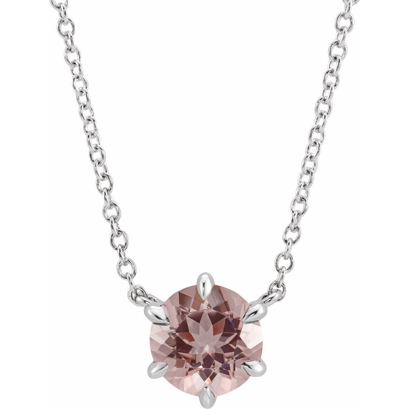 Solitaire Lab Grown Diamond Necklace in 14K White Gold (18")...