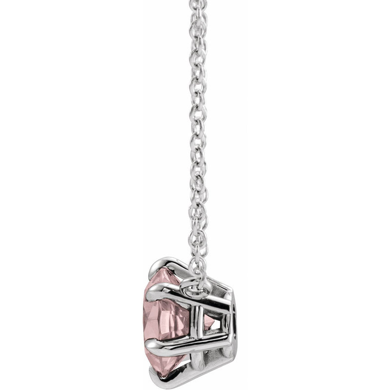 Solitaire Lab Grown Diamond Necklace in 14K White Gold (18")... - view 2