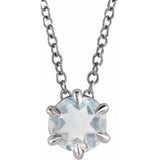 Solitaire Lab Grown Diamond Necklace in 14K White Gold (18")...
