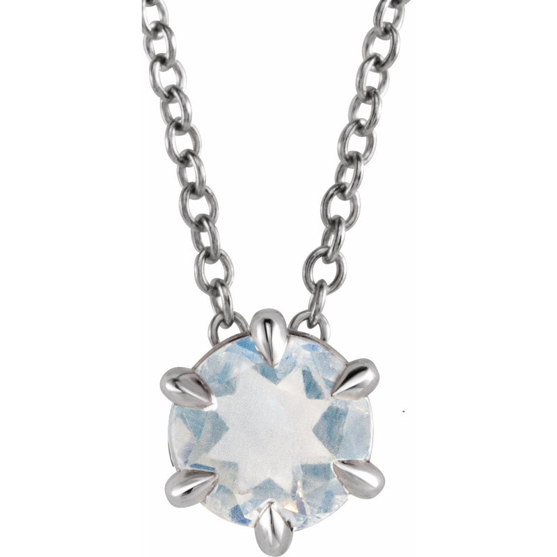 Solitaire Lab Grown Diamond Necklace in 14K White Gold (18")...