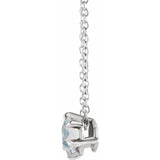 Solitaire Lab Grown Diamond Necklace in 14K White Gold (18")... - view 2