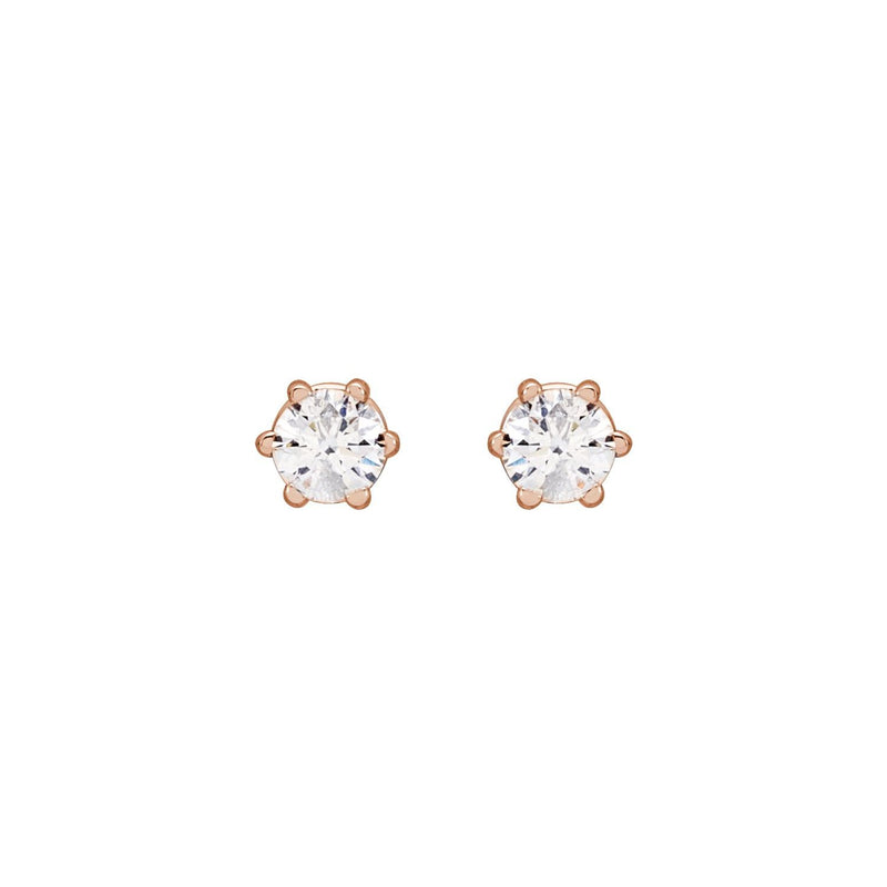 1 ct tw Round Lab Grown Diamond Stud Earrings in 14K White Gold... - view 2