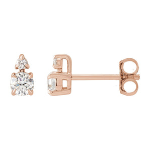 1 ct tw Round Lab Grown Diamond Stud Earrings in 14K White Gold...