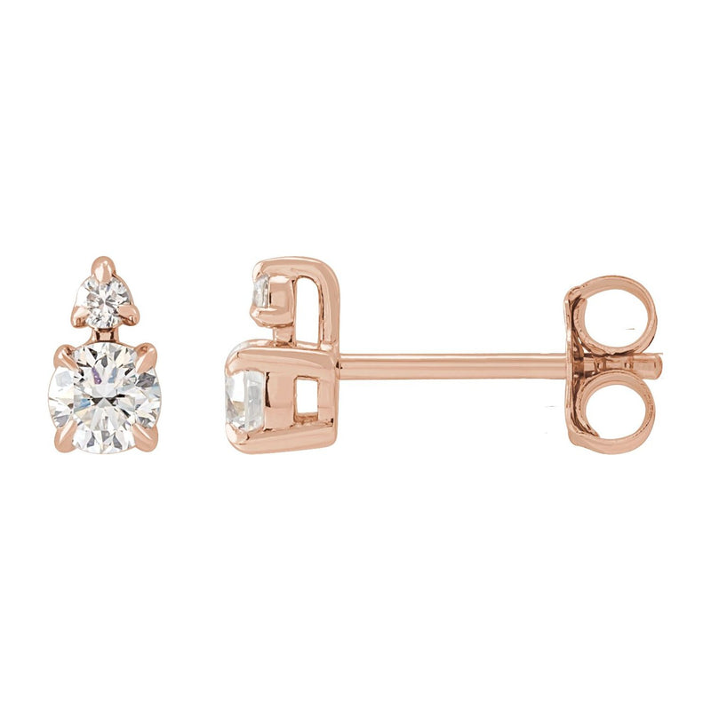 1 ct tw Round Lab Grown Diamond Stud Earrings in 14K White Gold...