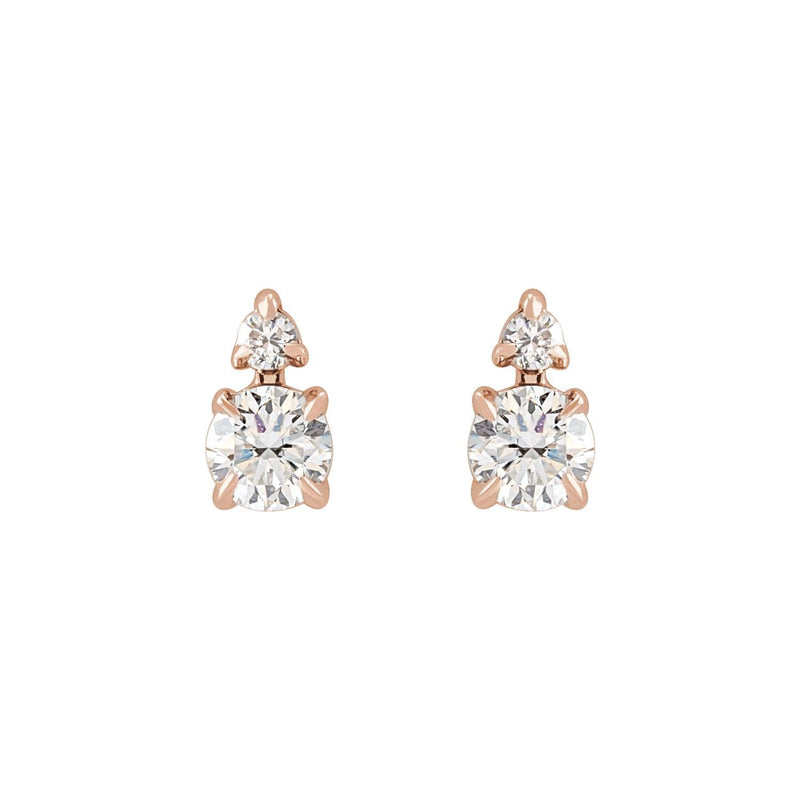 1 ct tw Round Lab Grown Diamond Stud Earrings in 14K White Gold... - view 2