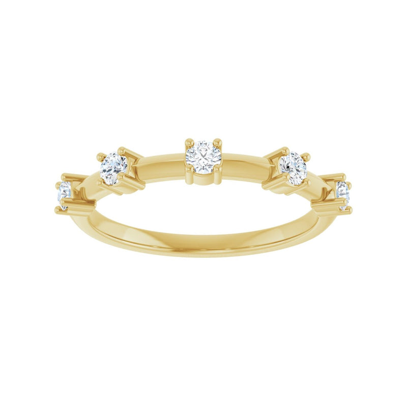 1/3 ct tw Five-Stone Lab Grown Anniversary Band in 14K White Gold... - view 3