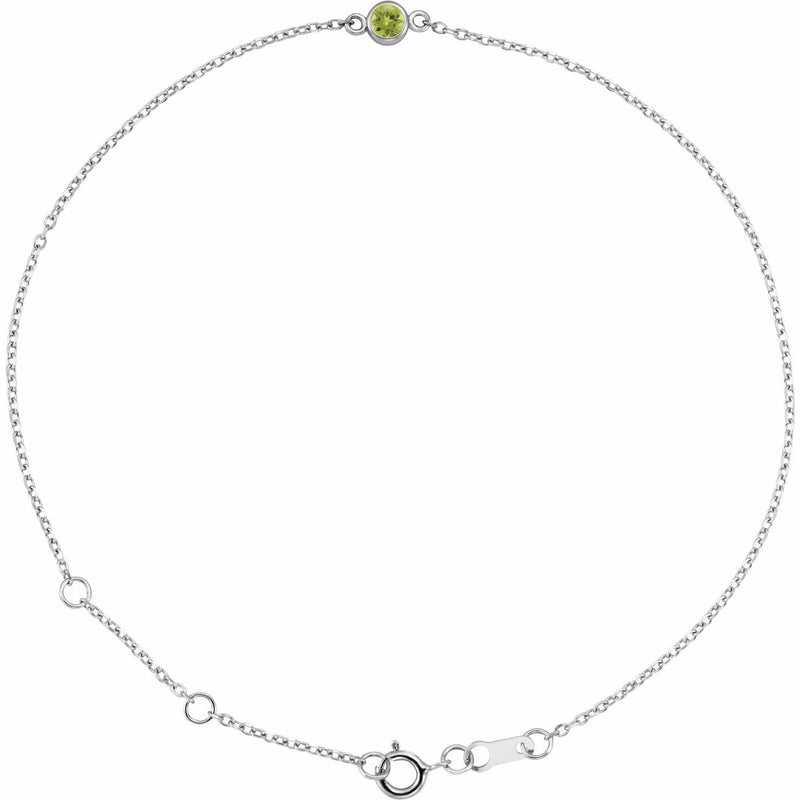 7" Lab Grown Diamond Solitaire Bezel Bracelet in 14K White Gold (...