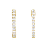 1 ct tw Round Lab Grown Diamond Hoop Earrings in 14K White Gold... - view 3