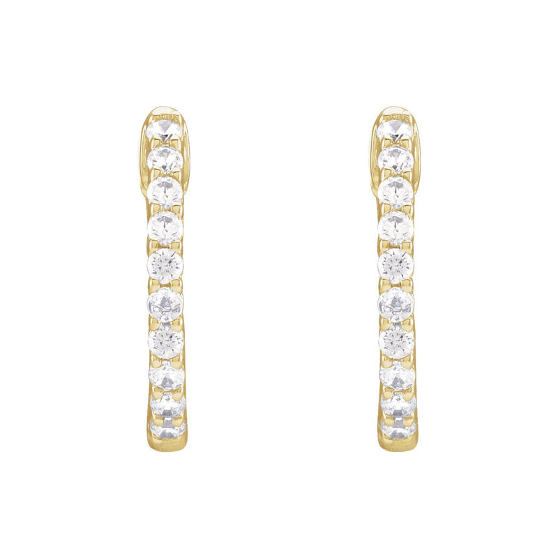 1 ct tw Round Lab Grown Diamond Hoop Earrings in 14K White Gold... - view 3
