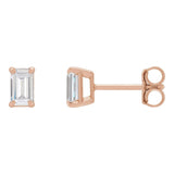 1 1/2 ct tw Round Lab Grown Diamond Stud Earrings in 14K White Go...