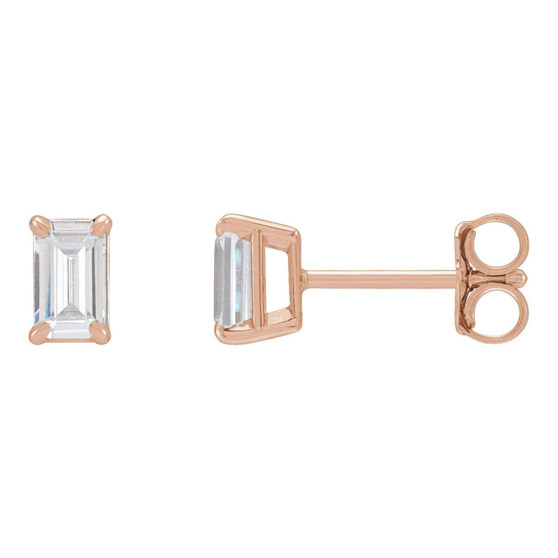 1 1/2 ct tw Round Lab Grown Diamond Stud Earrings in 14K White Go...