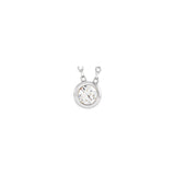 1 ct tw Solitaire Bezel Lab Grown Diamond Necklace in 14K White G...