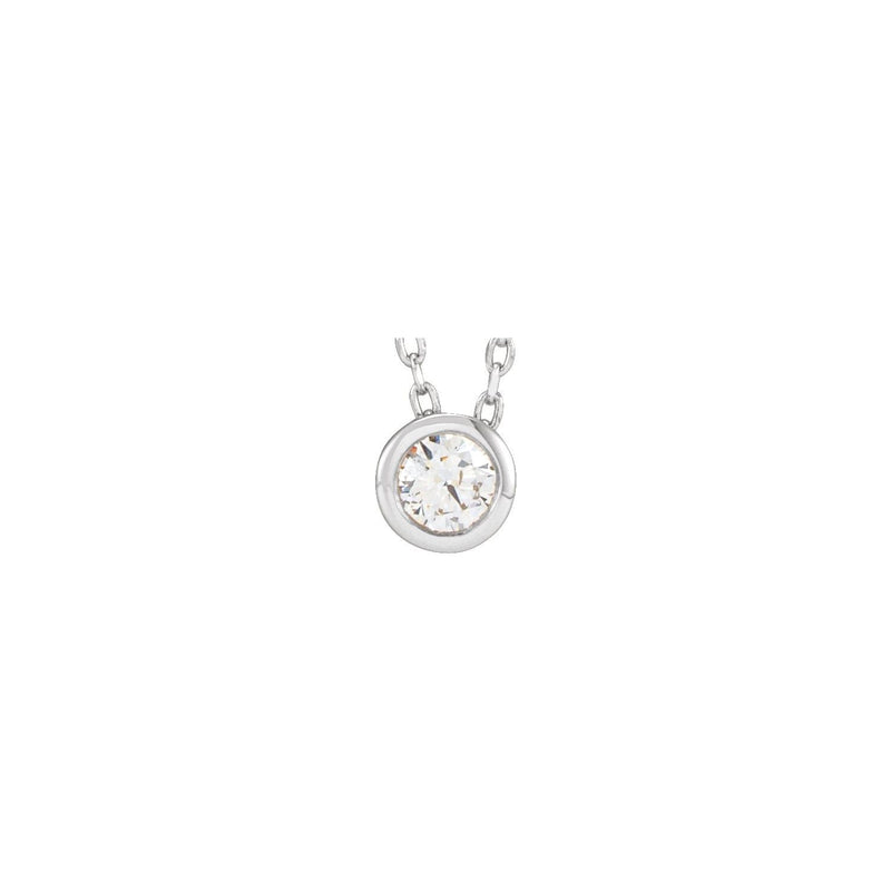 1 ct tw Solitaire Bezel Lab Grown Diamond Necklace in 14K White G...