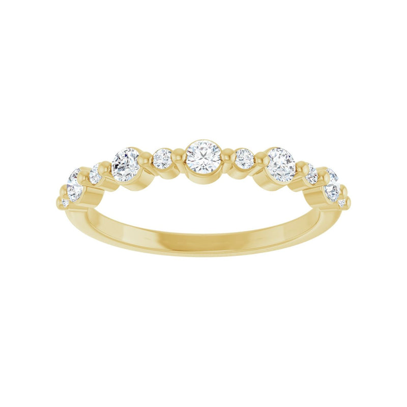 1/2 ct tw Accented Shared-Prong Lab Grown Anniversary Band in 14K... - view 3