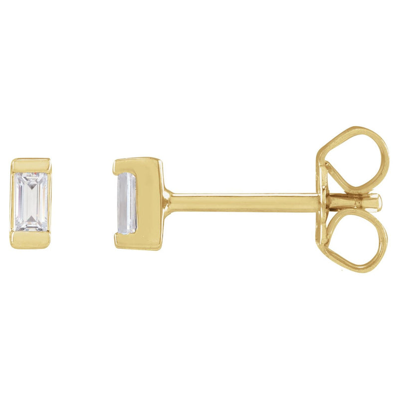 8 ct tw Round Lab Grown Diamond Bezel Stud Earrings in 14K White ...
