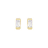 8 ct tw Round Lab Grown Diamond Bezel Stud Earrings in 14K White ... - view 2
