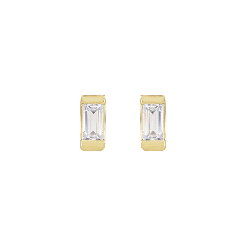 8 ct tw Round Lab Grown Diamond Bezel Stud Earrings in 14K White ... - view 2