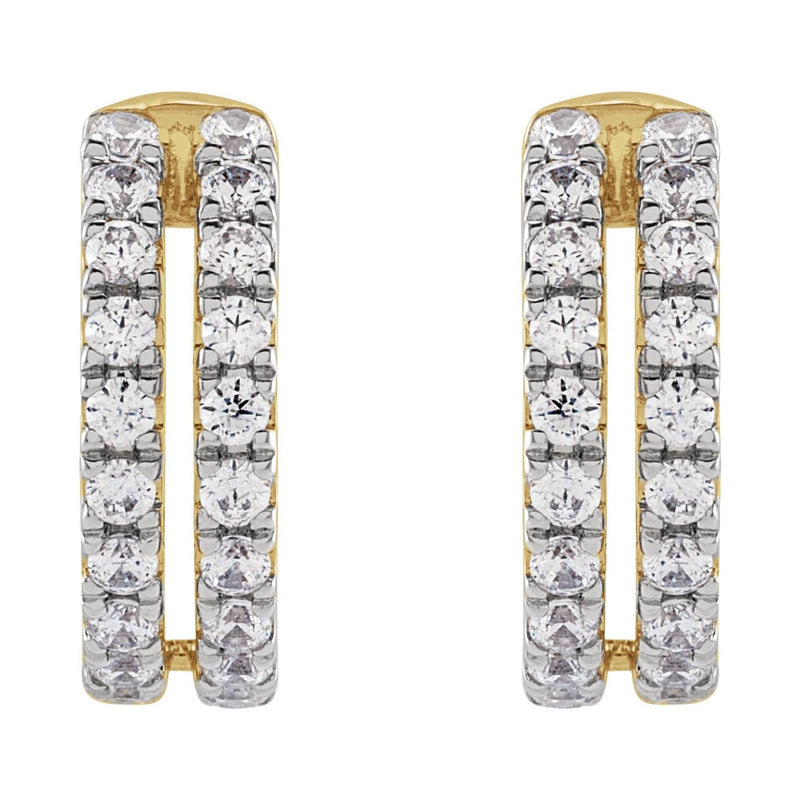 1/2 ct tw Round Lab Grown Diamond Stud Earrings in 14K White Gold... - view 2