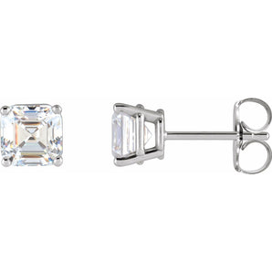 1/2 ct tw Round Lab Grown Diamond Stud Earrings in 14K White Gold...