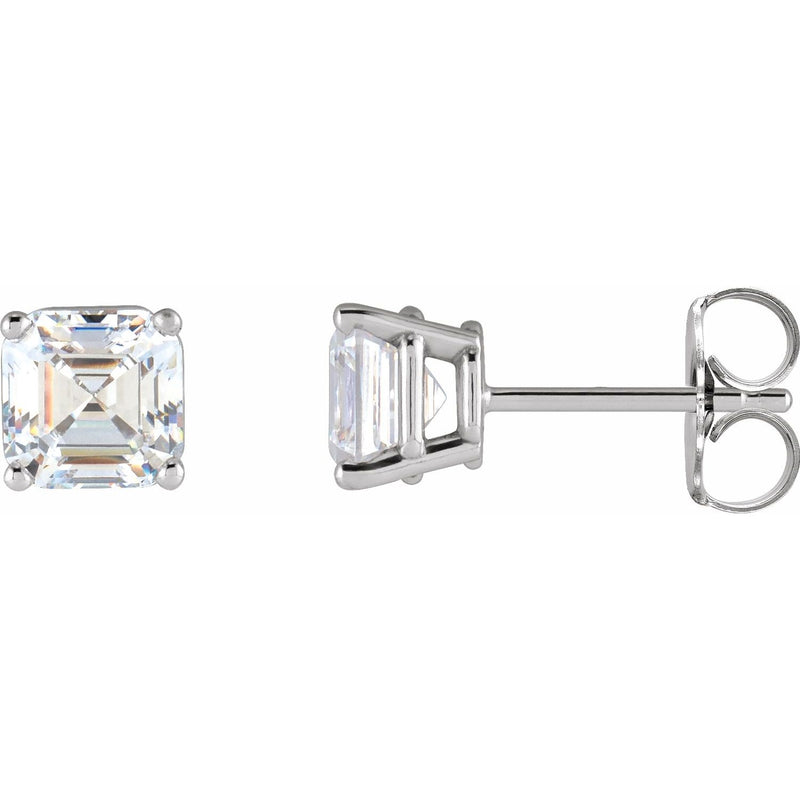 1/2 ct tw Round Lab Grown Diamond Stud Earrings in 14K White Gold...