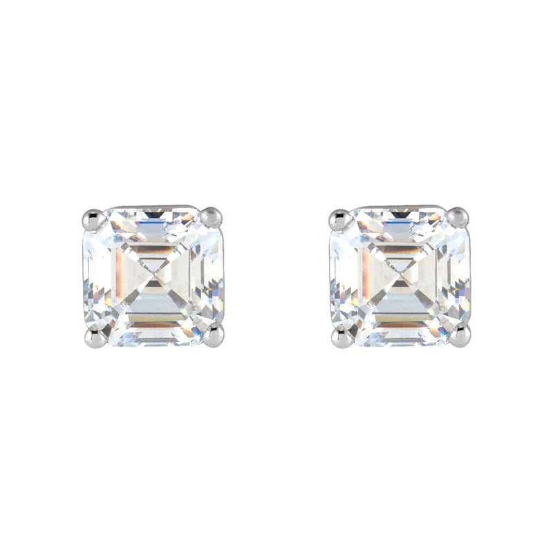 1/2 ct tw Round Lab Grown Diamond Stud Earrings in 14K White Gold... - view 2