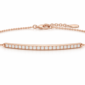 1.25 Carat Lab-Grown Diamond Bar Bracelet in 14K Rose Gold