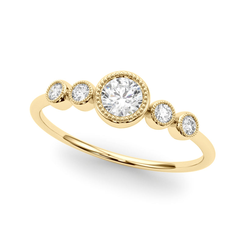5 Stone Fashion Ring With Round Center