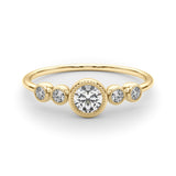 5 Stone Fashion Ring With Round Center - alt view