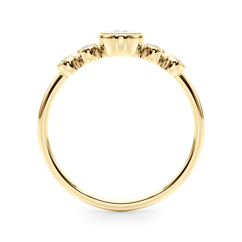 5 Stone Fashion Ring With Round Center - alt view