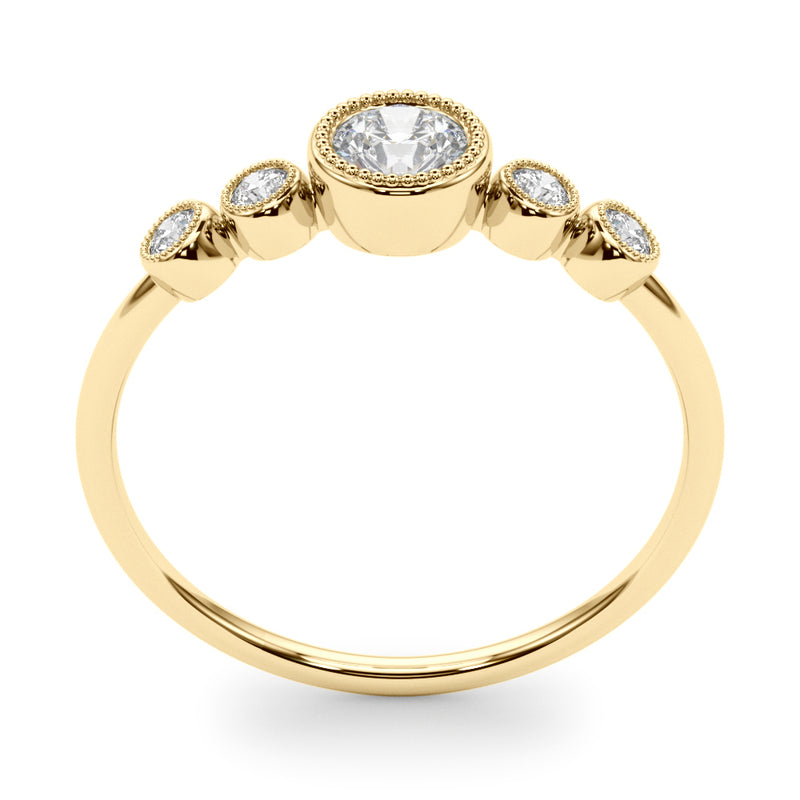 5 Stone Fashion Ring With Round Center - alt view