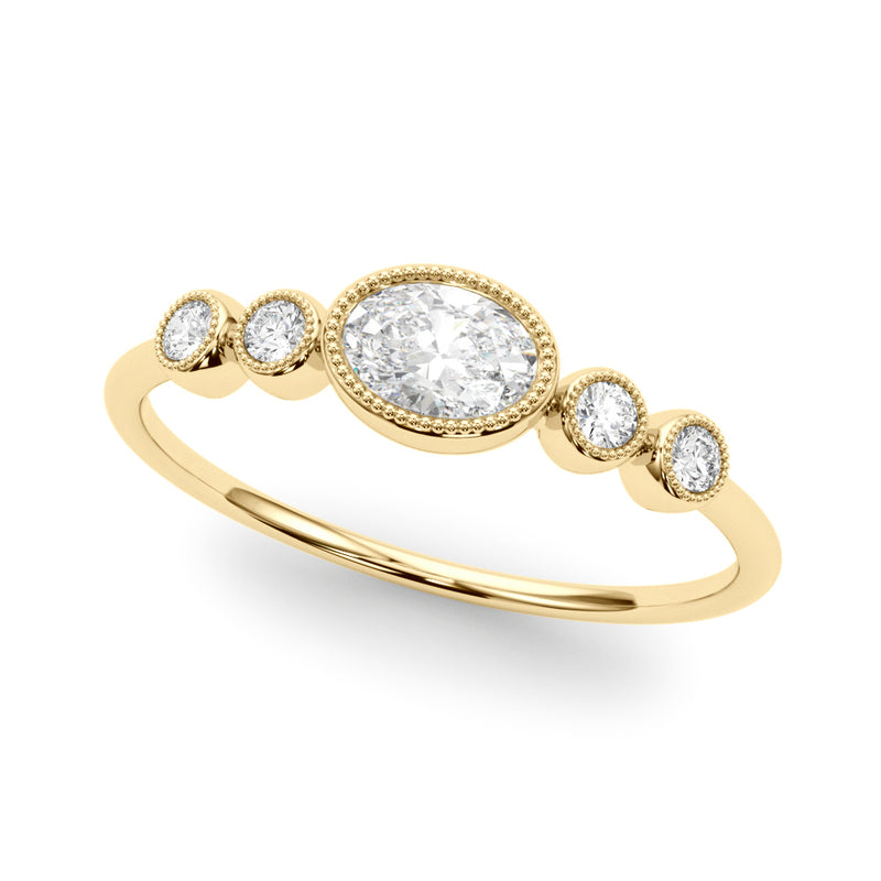 5 Stone Fashion Ring With Oval Center