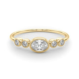 5 Stone Fashion Ring With Oval Center - alt view