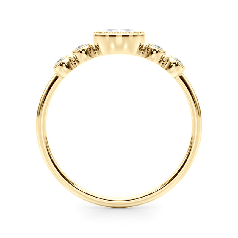 5 Stone Fashion Ring With Oval Center - alt view
