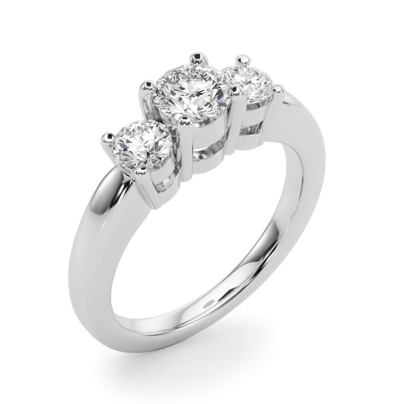 Three-Stone Engagement Ring (Round Center) - alt view
