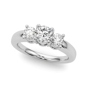 Three-Stone Engagement Ring (Round Center)