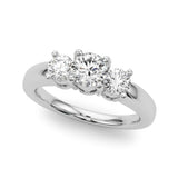 Three-Stone Engagement Ring (Round Center)