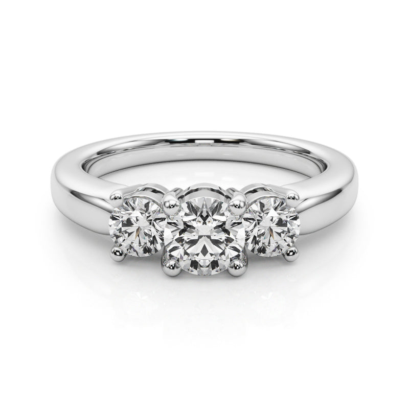 Three-Stone Engagement Ring (Round Center) - alt view