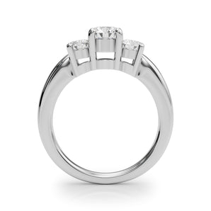 Three-Stone Engagement Ring (Round Center) - alt view