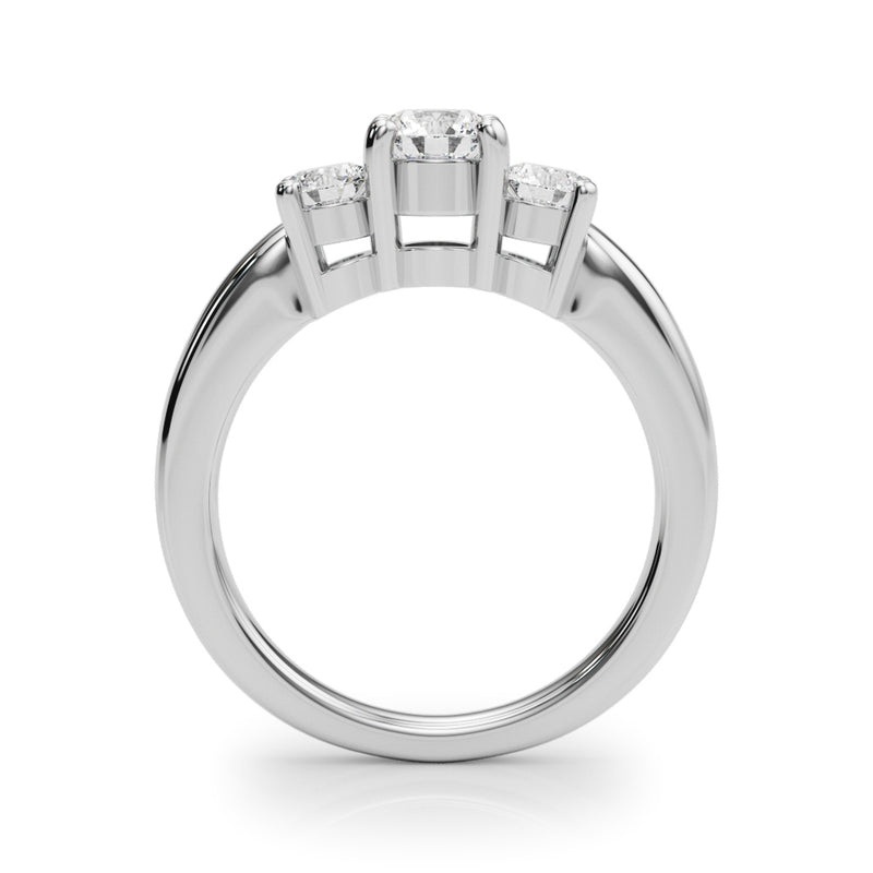 Three-Stone Engagement Ring (Round Center) - alt view