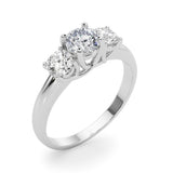 Three-Stone Engagement Ring (Round Center) - alt view