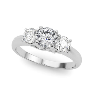 Three-Stone Engagement Ring (Round Center)