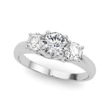 Three-Stone Engagement Ring (Round Center)