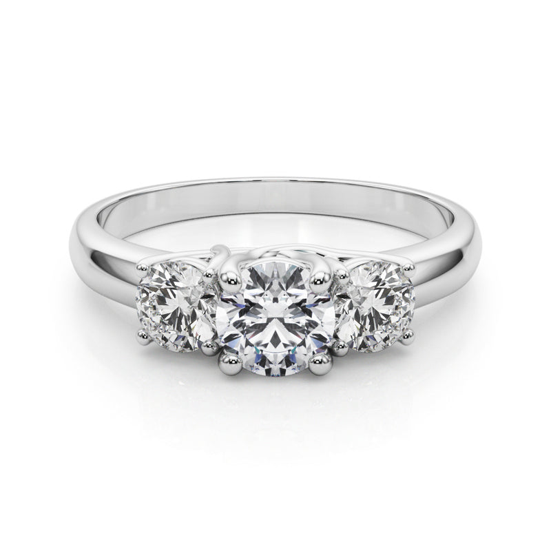 Three-Stone Engagement Ring (Round Center) - alt view