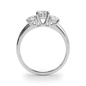 Three-Stone Engagement Ring (Round Center) - alt view