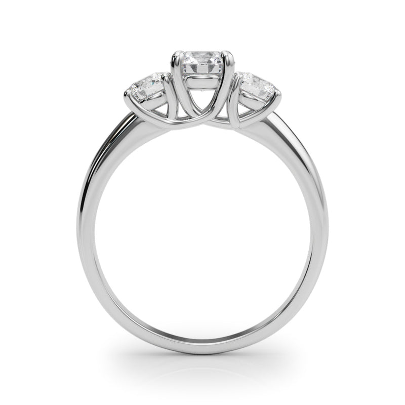 Three-Stone Engagement Ring (Round Center) - alt view