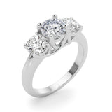 Three-Stone Engagement Ring (Round Center) - alt view