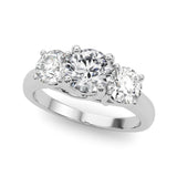 Three-Stone Engagement Ring (Round Center)