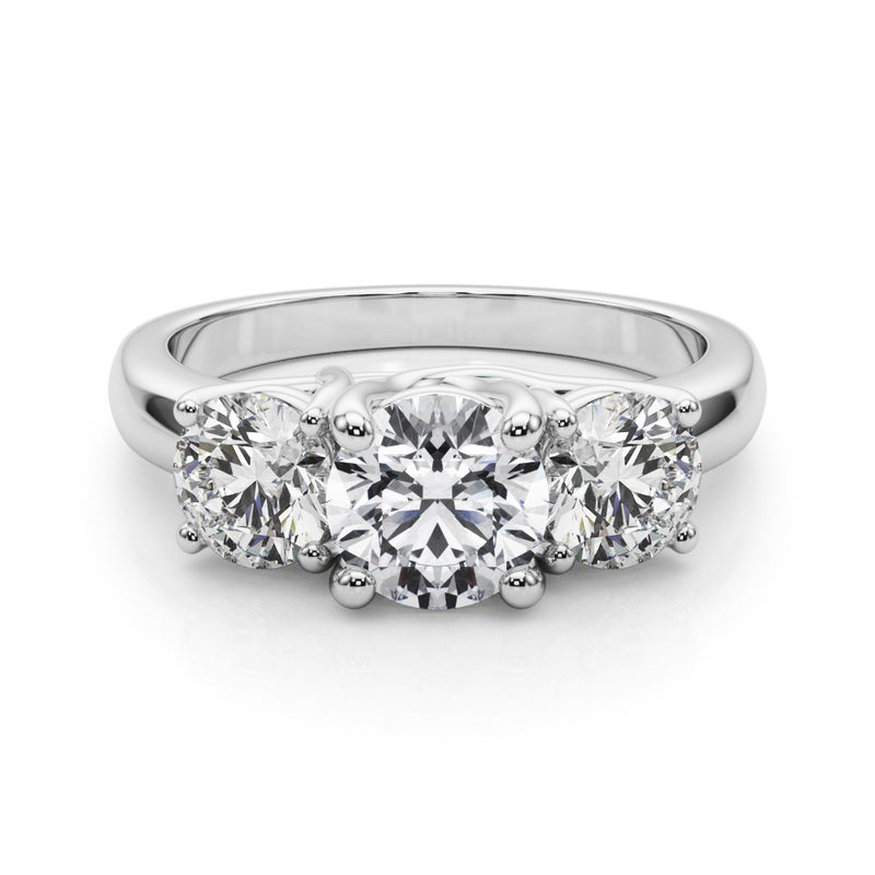 Three-Stone Engagement Ring (Round Center) - alt view